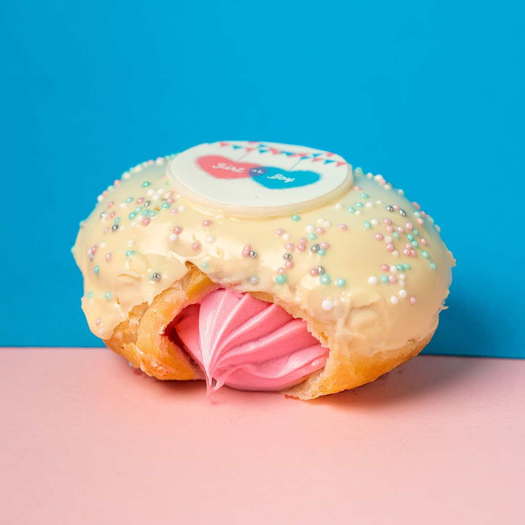 Gender Reveal Mini-Donut Geschenkbox (vegan)